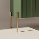 Ver imagem 2 de Mesa de Cabeceira Venus 60cm 100% Mdf Verde Base Metálica:champagne