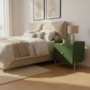 Ver imagem 4 de Mesa de Cabeceira Venus 60cm 100% Mdf Verde Base Metálica:champagne