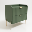 Ver imagem 5 de Mesa de Cabeceira Venus 60cm 100% Mdf Verde Base Metálica:champagne