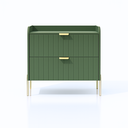 Ver imagem 1 de Mesa de Cabeceira Venus 60cm 100% Mdf Verde Base Metálica:champagne