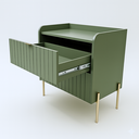 Ver imagem 6 de Mesa de Cabeceira Venus 60cm 100% Mdf Verde Base Metálica:champagne