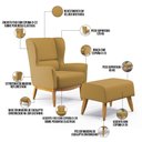 Ver imagem 4 de Kit Poltrona Decorativa Milena D02 com Puff Viseo Veludo Mostarda B-260 - Lyam Decor