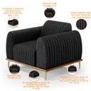 Ver imagem 7 de Kit Sofá 2 Lugares Sala Estar 150cm E Poltrona Molino Pés D'ouro D02 Linho Chumbo D-465 - Lyam