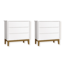 Ver imagem 2 de Kit 2 Cômoda Infantil 3 Gavetas Branco Classic Madeira