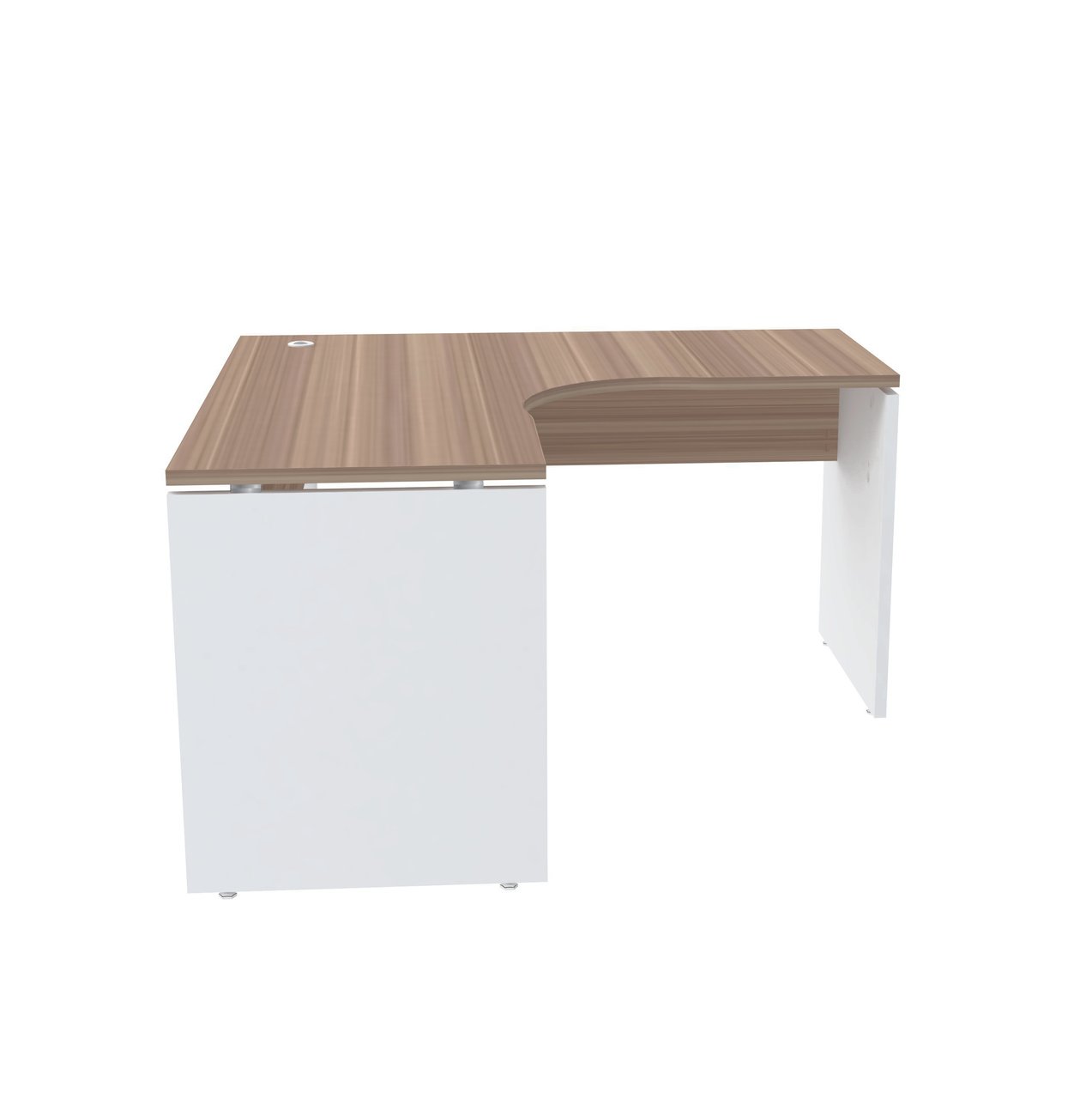 Mesa em L para Escritório 135x135 Pandin P25 - Naturalle/Branco - 3