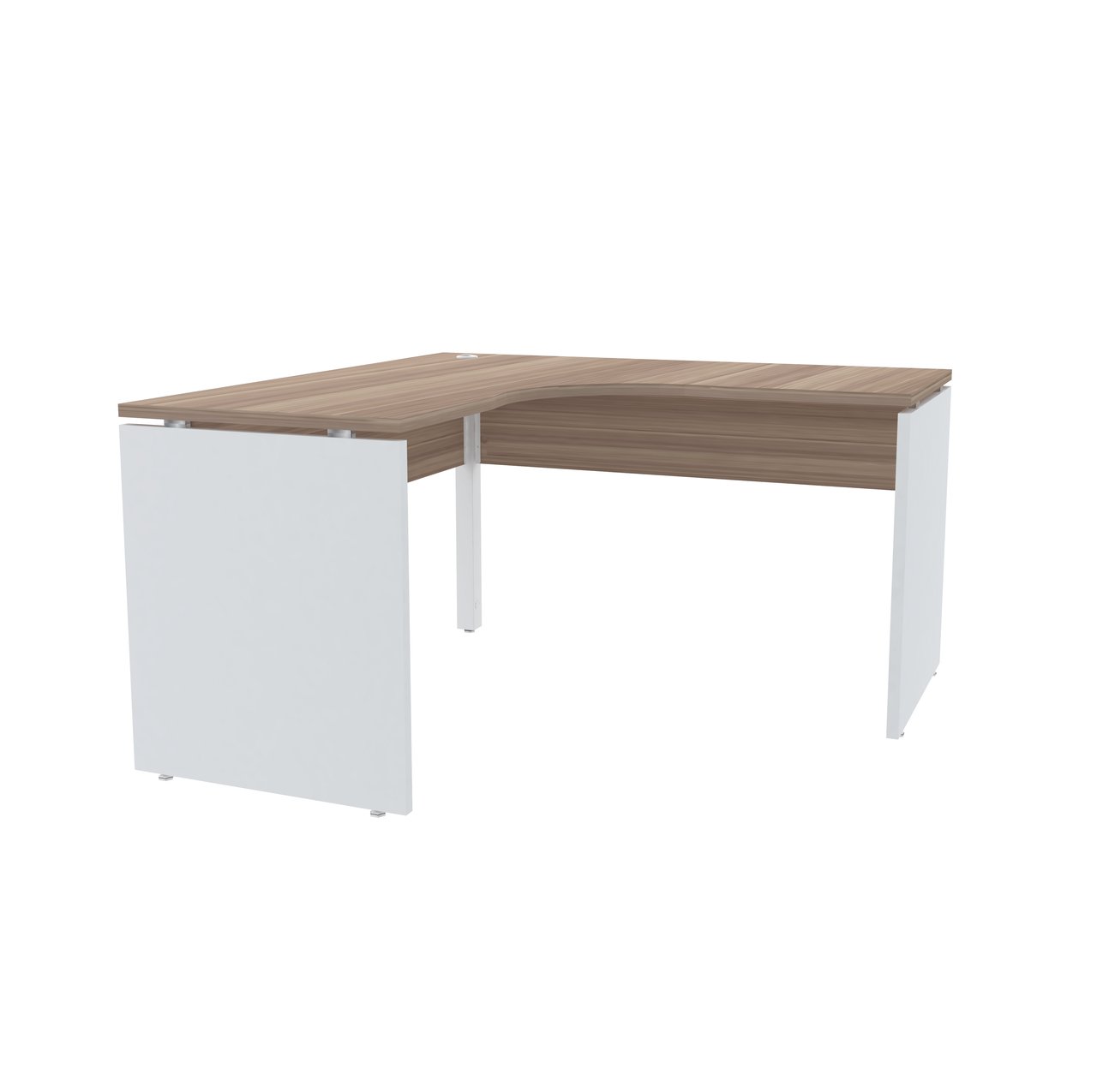 Mesa em L para Escritório 135x135 Pandin P25 - Naturalle/Branco - 4