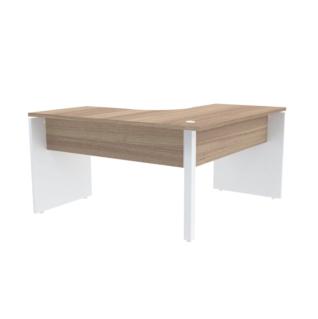 Mesa em L para Escritório 135x135 Pandin P25 - Naturalle/Branco - 2