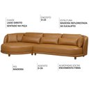 Ver imagem 3 de Sofá 05 Lugares 330cm Arizona com Chaise Direito Corano Caramelo - Nexta Casa