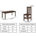 Ver imagem 3 de Conjunto Mesa de Jantar 8 Cadeiras 195x90cm Repleta - Castanho