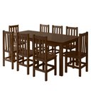 Ver imagem 4 de Conjunto Mesa de Jantar 8 Cadeiras 195x90cm Repleta - Castanho