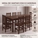 Ver imagem 2 de Conjunto Mesa de Jantar 8 Cadeiras 195x90cm Repleta - Castanho