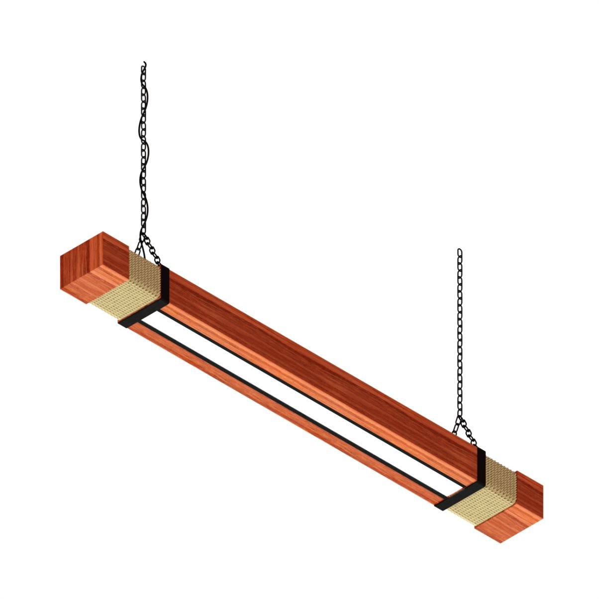 Pendente Led Orion 36w 4000lm Bivolt em Madeira Maciça com Corrente - 5