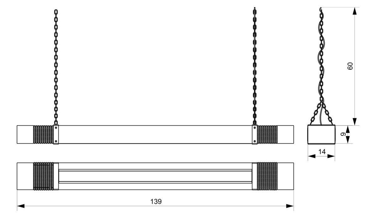 Pendente Led Orion 36w 4000lm Bivolt em Madeira Maciça com Corrente - 7