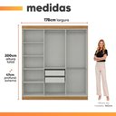 Ver imagem 3 de Guarda Roupas Casal 6 Portas 2 Gavetas Madrid