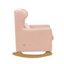 Ver imagem 3 de Poltrona de Balanço para Amamentação com Puff em Bouclé Rosa Cor Rosa