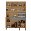 Ver imagem 4 de Armário de Cozinha Compacto Flora 5 Portas 2 Gavetas com Nicho P/micro-ondas Passa-fio 1,44m -