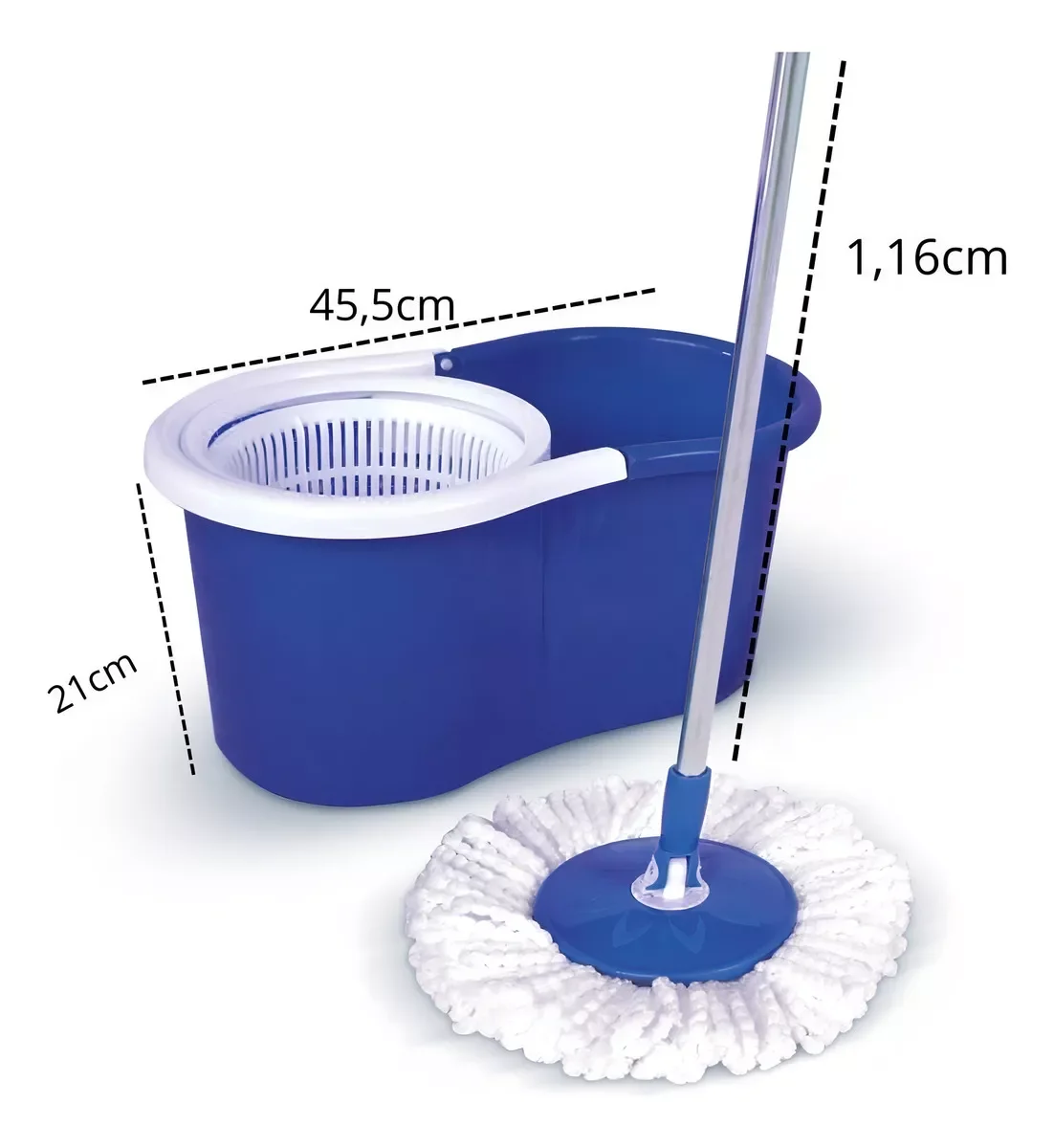 Ver imagem 2 de Balde Mop 360° Giratório Limpeza Fácil 12 Litros