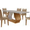 Ver imagem 3 de Mesa de Jantar 6 Lugares Retangular Rufato Alvorada Londrina Turim 07/off White/imbuia