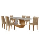 Ver imagem 2 de Mesa de Jantar 6 Lugares Retangular Rufato Alvorada Londrina Turim 07/off White/imbuia