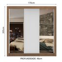 Ver imagem 3 de Guarda-roupa Casal Madesa Lyon Plus 3 Portas de Correr com Espelhos 4 Gavetas