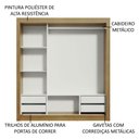 Ver imagem 5 de Guarda-roupa Casal Madesa Lyon Plus 3 Portas de Correr com Espelhos 4 Gavetas