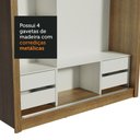 Ver mais imagens de Guarda-roupa Casal Madesa Lyon Plus 3 Portas de Correr com Espelhos 4 Gavetas