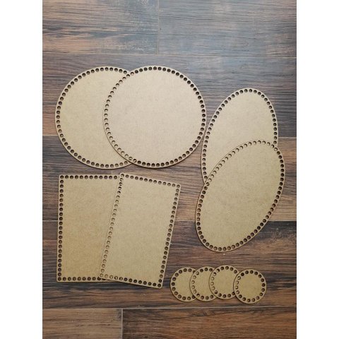 Base de Mdf para Crochê Diversos Medidas- Kit com 10 Unidades