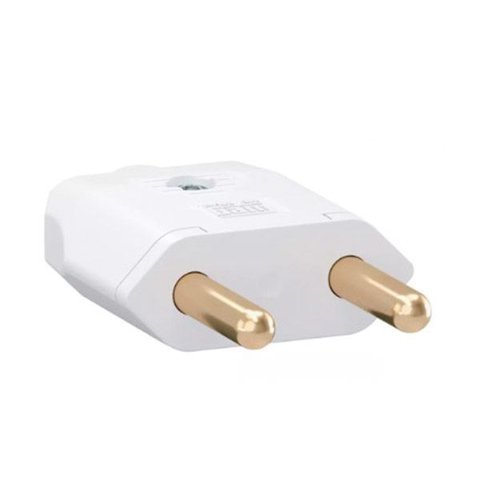 Plugue Macho Slim 2p 10a 180º Branco-weg (c/10)