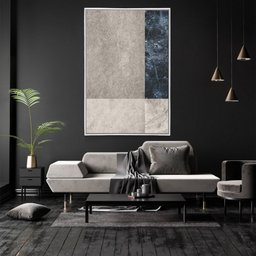 Quadro Decorativo Vertical Abstrato Texturas com Moldura e Sem Vidro 80X120 - 2
