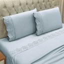 Ver imagem 3 de Jogo de Cama Lençol Queen Nupcial Percal 300 Fios 4 Peças - Cinza