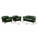 Ver imagem 3 de Conjunto Duquesa Chesterfield Sofá + 2 Poltronas Vintage Retrô - Veludo Verde
