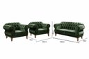 Ver imagem 3 de Conjunto Duquesa Chesterfield Sofá + 2 Poltronas Vintage Retrô - Veludo Verde