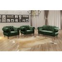 Ver imagem 2 de Conjunto Duquesa Chesterfield Sofá + 2 Poltronas Vintage Retrô - Veludo Verde