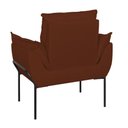 Ver imagem 2 de Poltrona Sofá Luxo Base Metal Preto Recepção Escritório Cor:terracota
