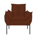 Ver imagem 4 de Poltrona Sofá Luxo Base Metal Preto Recepção Escritório Cor:terracota