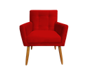 Ver imagem 2 de Kit 2 Poltronas Decorativa Onix Suede Vermelho Pés Madeira Ms Decor