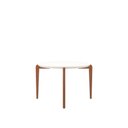 Ver imagem 4 de Mesa de Jantar Redonda C/ Vidro para 4 Lugares Donatella 115 Cm - Off White Fosco C/ Natural