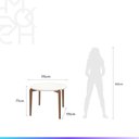 Ver imagem 5 de Mesa de Jantar Redonda C/ Vidro para 4 Lugares Donatella 115 Cm - Off White Fosco C/ Natural