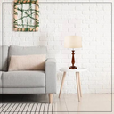 Ver imagem 3 de Kit 02 Abajur Madeira Sala Quarto Imbuia C. Algodão (bege)