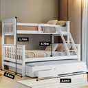 Ver imagem 2 de Treliche com Cama Casal em Madeira e Aux Casal C/ Gavetas Woodstore