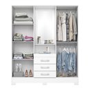 Ver imagem 3 de Guarda Roupa 04 Portas e 03 Gavetas Nápole com Armário Multiuso 2 Portas 3 Prateleiras B387 Branco
