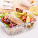 Ver imagem 4 de Pote Vidro Hermético Retangular com Divisória 4 Travas 640ml