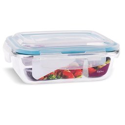 Pote Vidro Hermético Retangular com Divisória 4 Travas 640ml - 5