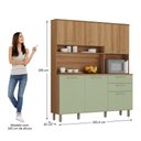 Ver imagem 2 de Cozinha Compacta 7 Portas 2 Gavetas Armário com Nicho para Micro-Ondas - Luciane 353:Avelã e Verde m
