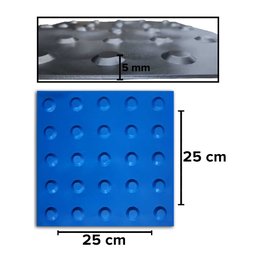 Piso Tátil 10pçs Borracha Pvc 25x25 Alerta Azul - 3