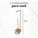 Ver imagem 2 de Porta Papel Higiênico Chão Reserva 3 Rolos Luxo - Dourado