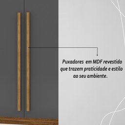 Guarda Roupa Casal 4 Portas 3 Gavetas Pequim - Nature/alasca - 8
