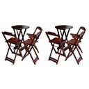 Ver imagem 1 de Kit 2 Jogos de Mesa Bistrô de Madeira Dobrável com 3 Banquetas - Imbuia