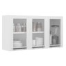 Armário de Cozinha Aéreo Itatiaia Aço 3 Portas Com Vidro Florença Branco Neve - 1