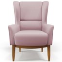 Ver imagem 5 de Kit 02 Poltronas Decorativa Fixa Base de Madeira Milena D02 Veludo Rosê B-305 - Lyam Decor